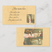 Victoriaans dames naaien visitekaartje (Voorkant / Achterkant)