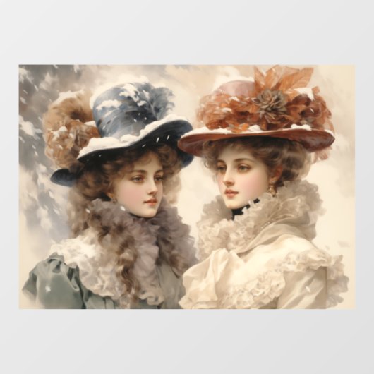 Victoriaans dames raamsticker (Vel)