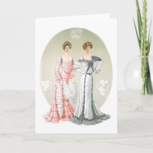 Victoriaans Dames Wenskaart Kaart (Voorkant)