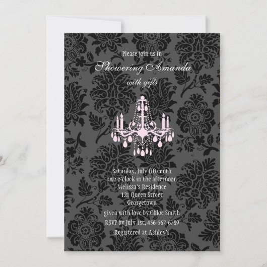 Victoriaans damesbridal Shower Invitation (roze) Kaart (Voorkant)