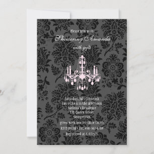 Victoriaans damesbridal Shower Invitation (roze) Kaart
