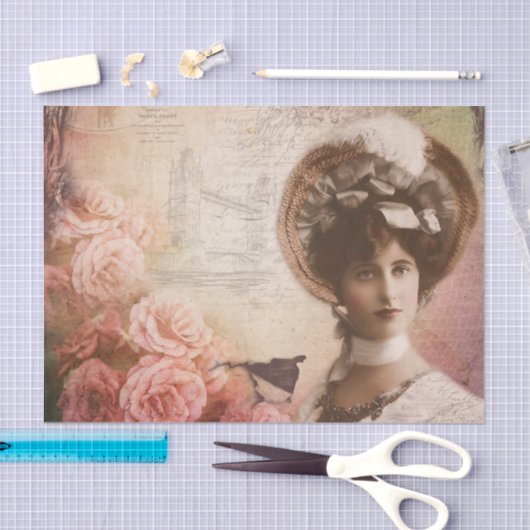  Victoriaans damesdebetpapier Tissuepapier (Craft)