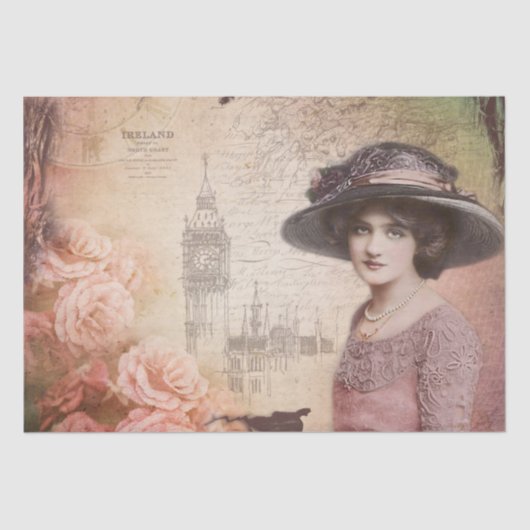  Victoriaans damesdebetpapier Tissuepapier (Voorkant)