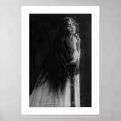 Victoriaans damesgebed zeer lang haar poster (Voorkant)