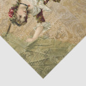 Victoriaans damesgroen rood roestpapier tissuepapier (Detail)