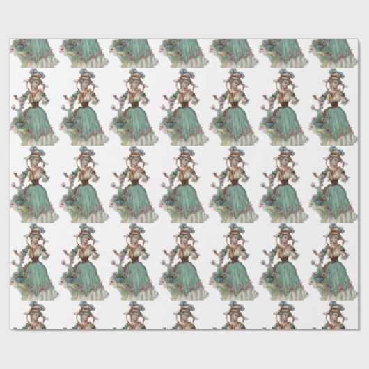 Victoriaans dameskrapppapier cadeaupapier (Vlak)