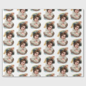 Victoriaans dameskrapppapier cadeaupapier (Vlak)