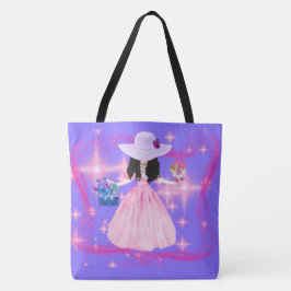 Victoriaans damesmand met bloemen Canvas tas