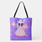 Victoriaans damesmand met bloemen Canvas tas (Achterkant)