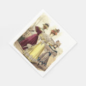 Victoriaans damesontwerp  servet (Hoek)