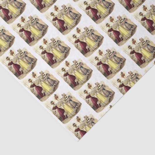 Victoriaans damesontwerp  tissuepapier (Detail)