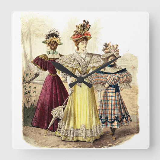 Victoriaans damesontwerp  vierkante klok (Voorkant)