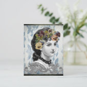 Victoriaans damestandaartjes in de bosbouw briefkaart (Staand voorkant)