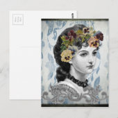 Victoriaans damestandaartjes in de bosbouw briefkaart (Voorkant / Achterkant)