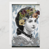 Victoriaans damestandaartjes in de bosbouw briefpapier (Voorkant / Achterkant)