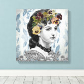 Victoriaans damestandaartjes in de bosbouw canvas afdruk (Insitu (Houten vloer))