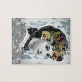 Victoriaans damestandaartjes in de bosbouw legpuzzel (Horizontaal)