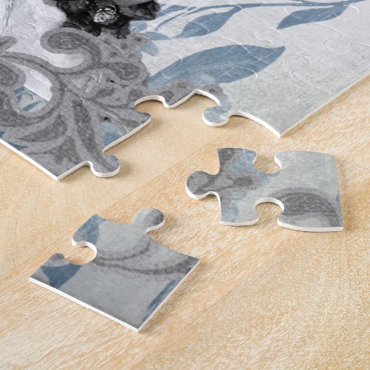 Victoriaans damestandaartjes in de bosbouw legpuzzel (Zijkant)