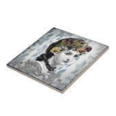 Victoriaans damestandaartjes in de bosbouw tegeltje (Zijkant)