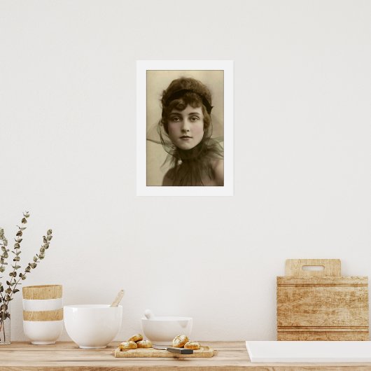 Victoriaans damestnet hoge kraag poster (Keuken)