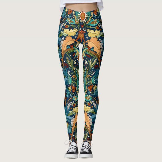 Victoriaans dampmiddernacht leggings (Voorkant)