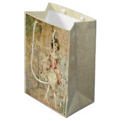 Victoriaans Dancing Girl Blad Muziek Gift Bag Medium Cadeauzakje (Voorkant Gekanteld)