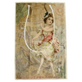 Victoriaans Dancing Girl Blad Muziek Gift Bag Medium Cadeauzakje (Voorkant)