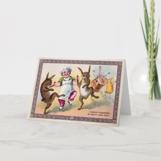 Victoriaans Dansdingen Holiday Kaart (Voorkant)