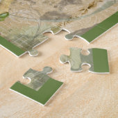 Victoriaans Dansende Girl Green Red Rose Legpuzzel (Zijkant)