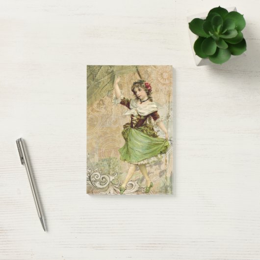 Victoriaans dansende meisje Green St. Patrick's Da Post-it® Notes (Kantoor)