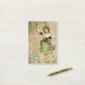 Victoriaans dansende meisje Green St. Patrick's Da Post-it® Notes (Op bureau)