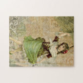 Victoriaans dansmeisje in Green St. Patrick's Day Legpuzzel (Horizontaal)