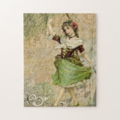 Victoriaans dansmeisje in Green St. Patrick's Day Legpuzzel (Verticaal)