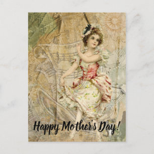 Victoriaans dansmeisjes — Specificaties Briefkaart