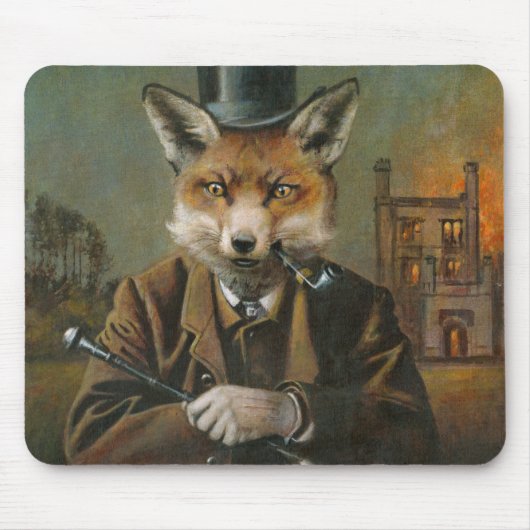 Victoriaans Dapper Fox Mouse mat. Muismat (Voorkant)