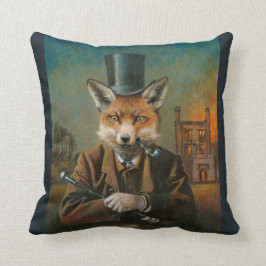 Victoriaans Dapper Fox Throw Cushion Kussen