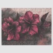 Victoriaans Dark Hibiscus Bloemen Decoupage Tissuepapier (Voorkant)