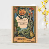 Victoriaans Dark Ways Vain Tricks Halloween Kaart (Gele Bloem)