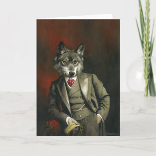 Victoriaans de heer Wolf Greetings Card Kaart