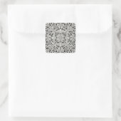 Victoriaans decoratief ontwerppatroon vierkante sticker (Tas)