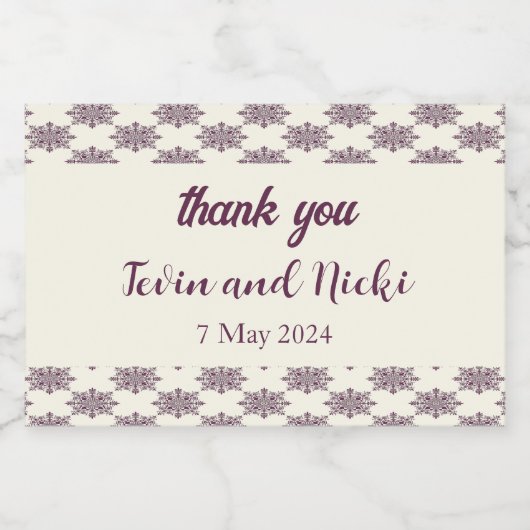 Victoriaans decoratieve patroonbruiloft sparkling wijnetiket (Enkel label)