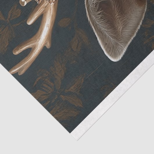 Victoriaans Deer Portrait Decoupage Tissuepapier (Detail)