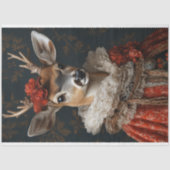 Victoriaans Deer Portrait Decoupage Tissuepapier (Voorkant)