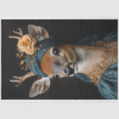 Victoriaans Deer Portrait Decoupage Tissuepapier (Voorkant)