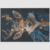 Victoriaans Deer Portrait Decoupage Tissuepapier (Voorkant)