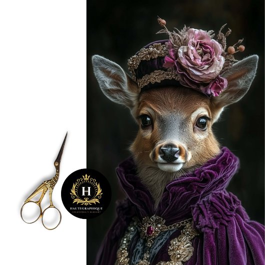 Victoriaans Deer Portrait Decoupage Tissuepapier