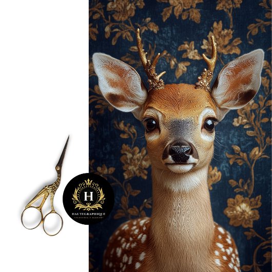 Victoriaans Deer Portrait Decoupage Tissuepapier