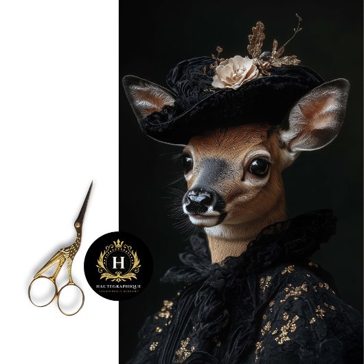 Victoriaans Deer Portrait Decoupage Tissuepapier