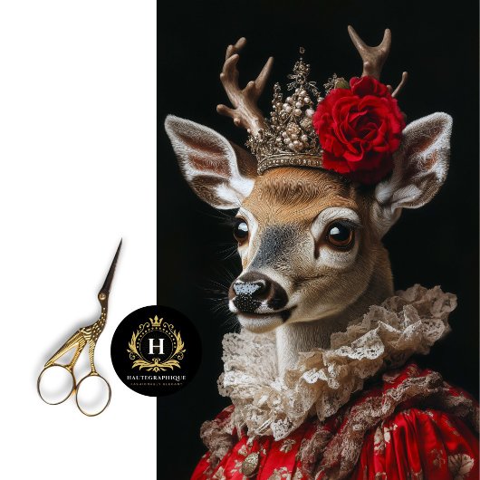 Victoriaans Deer Portrait Decoupage Tissuepapier