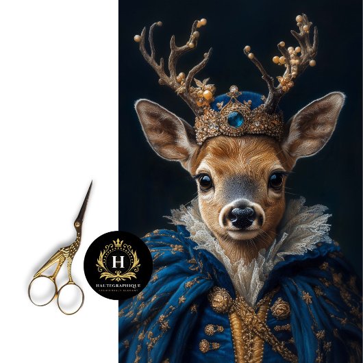 Victoriaans Deer Portrait Decoupage Tissuepapier